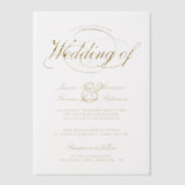 Chique Nep Goud Folie Script Bruiloft Vellum Uitnodigingen (Voorkant)