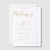 Chique Nep Goud Folie Script Bruiloft Vellum Uitnodigingen (Offset)