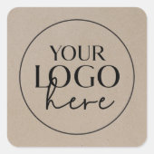 Chique nep-kraft aangepaste kleine zakelijke logo vierkante sticker (Voorkant)
