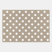 Chique nep-kraftpapier met leuke witte multi-patro inpakpapier vel (Voorkant 2)