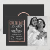 Chique Nep Rose Goud Save the Dates Date (Voorkant / Achterkant)