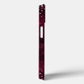 Chique nep zilver glinster burgundy bloem initiale Case-Mate iPhone case (Achterkant / Rechts)