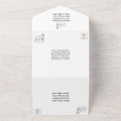 Chique nep zilveren folie monogram trouwringen all in one uitnodiging (Buitenkant)