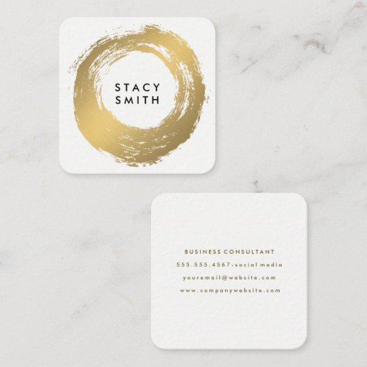 Chique Nepgoud Geborsteld Vierkante Visitekaartje (Voorkant / Achterkant)