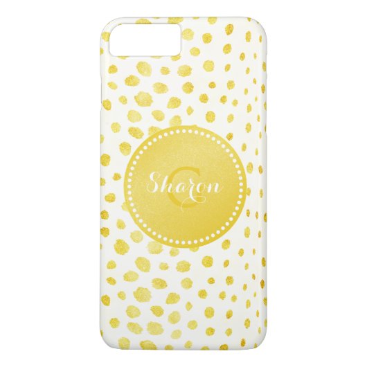Chique nepgoud glinsterend cheetahprint monogram Case-Mate iPhone case (Achterkant)