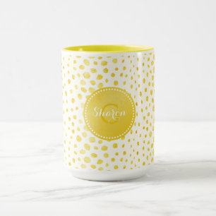 Chique nepgoud glinsterend cheetahprint monogram mok