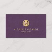 Chique Nepgoud Minimalistische Monogram Paarse Lin