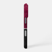 Chique nepsilver glitter burgundy zwart monogram iPhone hoesje (Rechterkant)