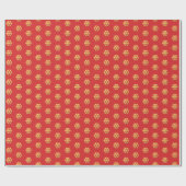 Chique nepsneeuwvlokken van goud op rood cadeaupapier (Vlak)