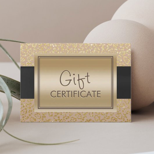 Chique Neutraal Goud Luipaard Print Cadeaubonnen Kortingskaartje