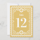 Chique Neutraal Papel Picado Bruiloft Tafelnummer (Achterkant)