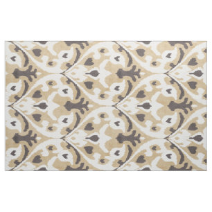 Chique neutrale beige en bruine ikat stampatronen stof