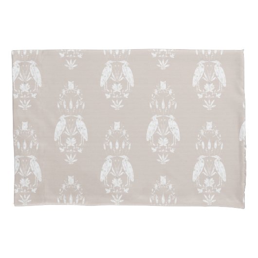 Chique neutrale beige Heron Heritage Revival Kussensloop (Voorkant)