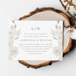 Chique neutrale bloemen bruiloft uitstel