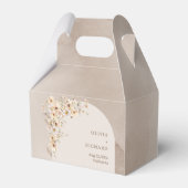 Chique neutrale boho boog rustieke ivoor wilde blo bedankdoosjes (Achterkant)