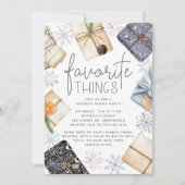 Chique Neutrale Feestelijke Favoriete Dingen Feest Kaart (Voorkant)