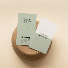 Chique Neutrale Groene Minimalistische Moderne Boh Visitekaartje