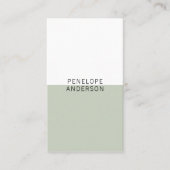 Chique Neutrale Groene Minimalistische Moderne Boh Visitekaartje (Voorkant)