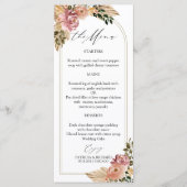 Chique Neutrale Kleuren Boho Bloem Bruiloftsmenu K Menu (Voorkant)