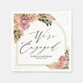 Chique neutrale kleuren Boho bloem engagement  Servet (Voorkant)