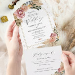 Chique Neutrale Kleuren Boho Bloemen Bruiloft All In One Uitnodiging<br><div class="desc">Leg de essentie van chique, op boho geïnspireerde vormgeving vast met boeiende, humeurige aardetinten en prachtige bloemenelementen. Pas het moeiteloos aan met uw persoonlijke gegevens. LET OP: Deze uitnodiging is klaar om zonder envelop te versturen; inclusief het retouradres. Als u van plan bent om het te verzenden met behulp van...</div>