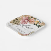 Chique Neutrale Kleuren Boho Bloemen Bruiloft Papieren Bordje (Gebogen)