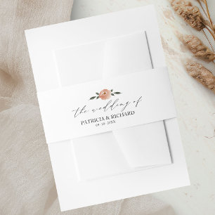Chique Neutrale Kleuren Boho Bloemige Bruiloft Uitnodigingen Wikkel