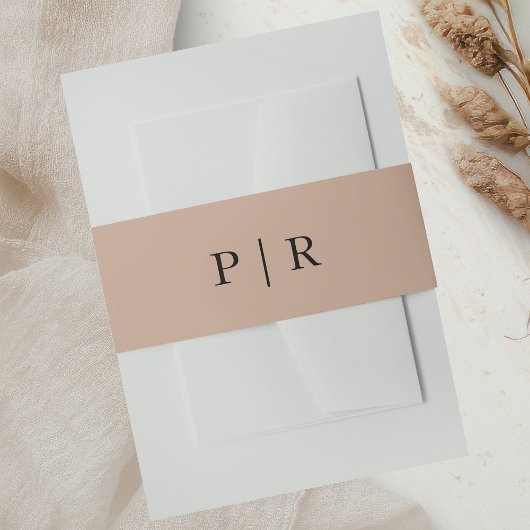 Chique neutrale kleuren Boho bruiloft Uitnodigingen Wikkel