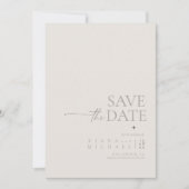 Chique Neutrals Bruiloft Bone Wit Vert ID1020 Save The Date (Voorkant)