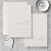 Chique Neutrals Bruiloft Bone Wit Vert ID1020 Save The Date