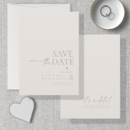 Chique Neutrals Bruiloft Bone Wit Vert ID1020 Save The Date