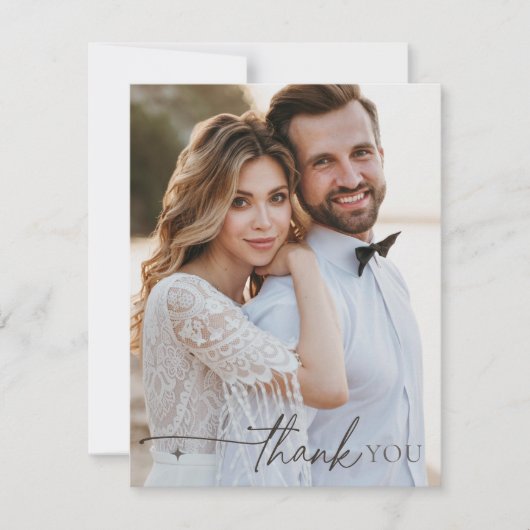 Chique Neutrals Bruiloft Dank u Bord Taupe ID1020 Bedankkaart (Voorkant)