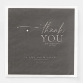 Chique Neutrals Bruiloft Dank u Charcoal ID1020 Servet (Voorkant)