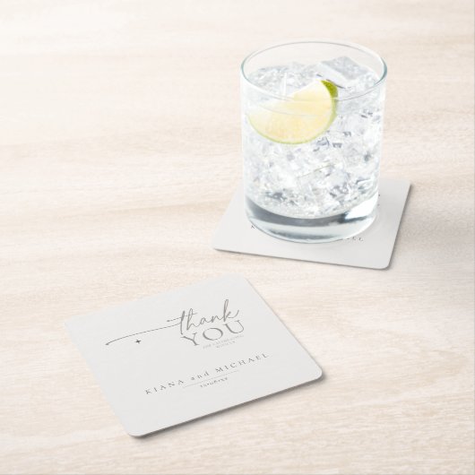 Chique Neutrals Bruiloft Dank u Linnen ID1020 Kartonnen Onderzetters (Insitu)