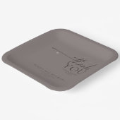 Chique Neutrals Bruiloft Dank u Warm Grijs ID1020 Papieren Bordje (Gebogen)