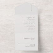 Chique Neutrals Bruiloft Poeder/Charcoal ID1020 All In One Uitnodiging (Binnen)