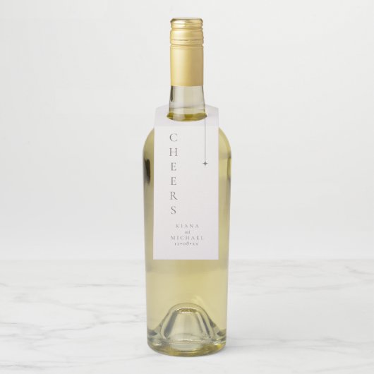 Chique Neutrals Huwelijk Cheers Poeder ID1020 Flessenhanger (Op fles)