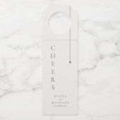 Chique Neutrals Huwelijk Cheers Poeder ID1020 Flessenhanger (Voorkant)