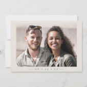 Chique Neutrals Huwelijksfoto Bone Wit ID1020 Save The Date (Achterkant)