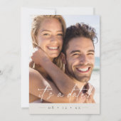 Chique Neutrals Huwelijksfoto Bone Wit Vert ID1020 Save The Date (Achterkant)