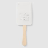 Chique Neutrals Huwelijksprogramma Poeder/Taupe ID Handwaaier (Voorkant)