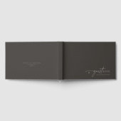 Chique Neutrals Minimalistische Bruiloft Houtskool Gastenboek (Volledig)