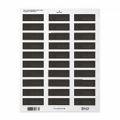 Chique Neutrals Minimalistische Namen Charcoal ID1 Etiket (Full Sheet)