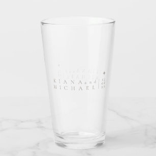 Chique Neutrals Minimalistische Namen Trouwdatum I Glas