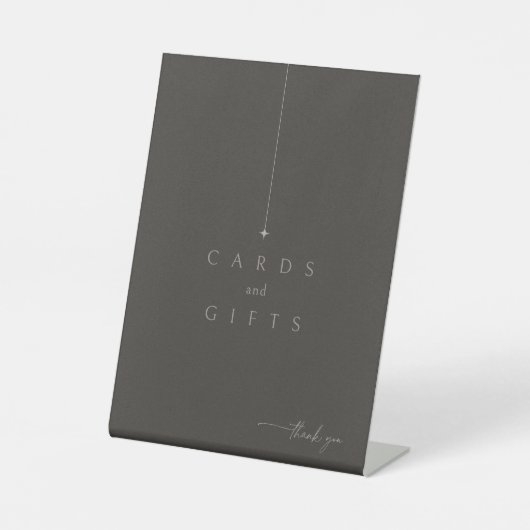 Chique Neutrals Trouwkaarten Gifts Charcoal ID1020 Reclamebord Met Voetstuk (Voorkant)