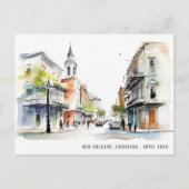 Chique New Orleans Louisiana Aquarel Reis Briefkaart (Voorkant)