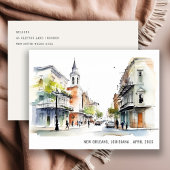 Chique New Orleans Louisiana Aquarel Reis Briefkaart