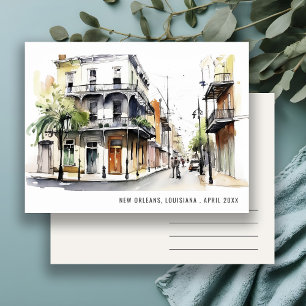 Chique New Orleans Louisiana Aquarel Reis Briefkaart