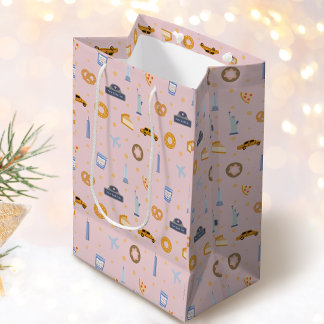 Chique New York City Patroon Blush Pink Medium Cadeauzakje