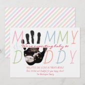 Chique Nieuwe Baby Sonogram Echografie Foto Zwange Aankondiging (Voorkant / Achterkant)